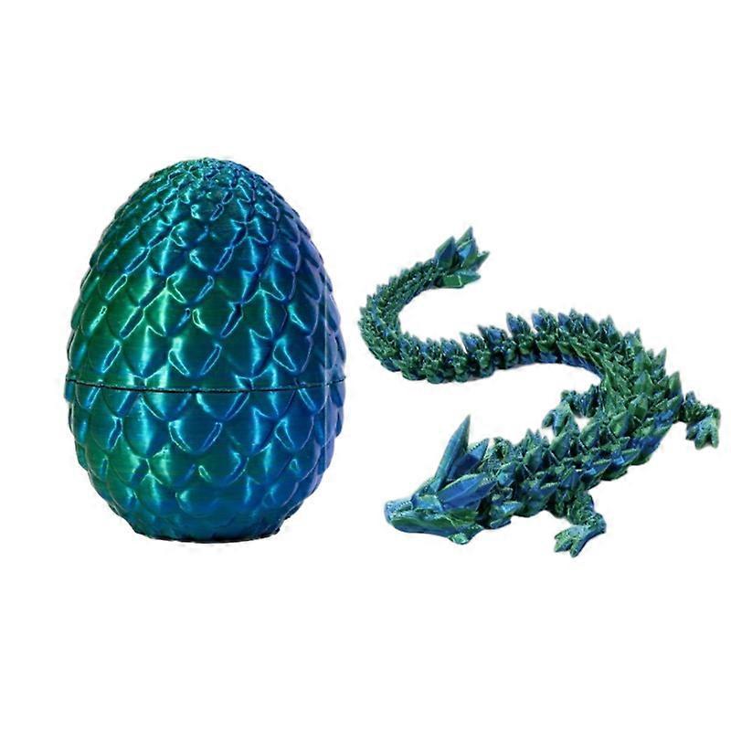 3D Printed Dragon in Egg, Full Articulated Dragon Crystal Dragon with Dragon Egg