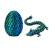 3D Printed Dragon in Egg, Full Articulated Dragon Crystal Dragon with Dragon Egg