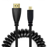 60cm-2m Micro HDMI to HDMI Male Coiled Cable