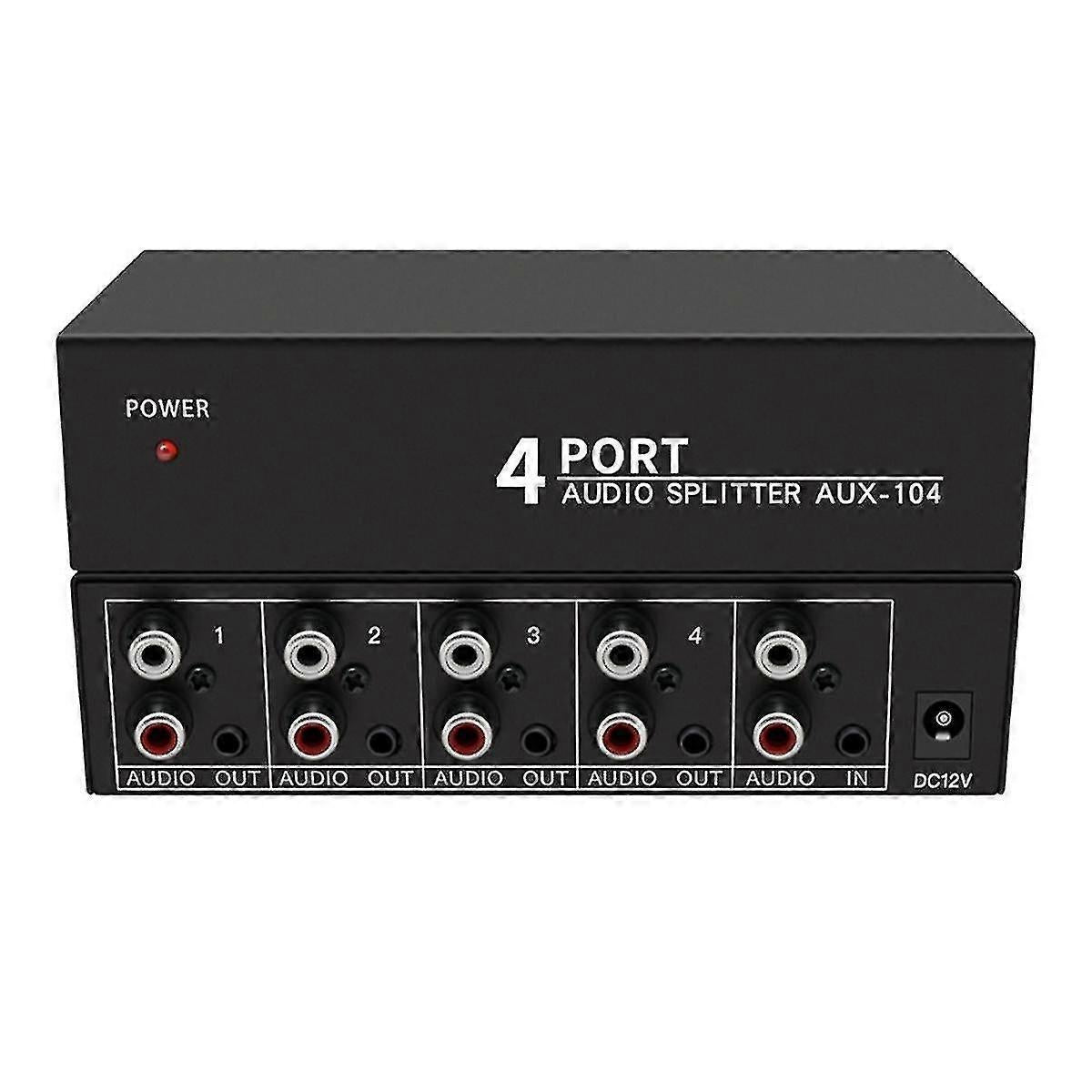 1 In 4 Out RCA Stereo Audio Splitter for PC/DVD