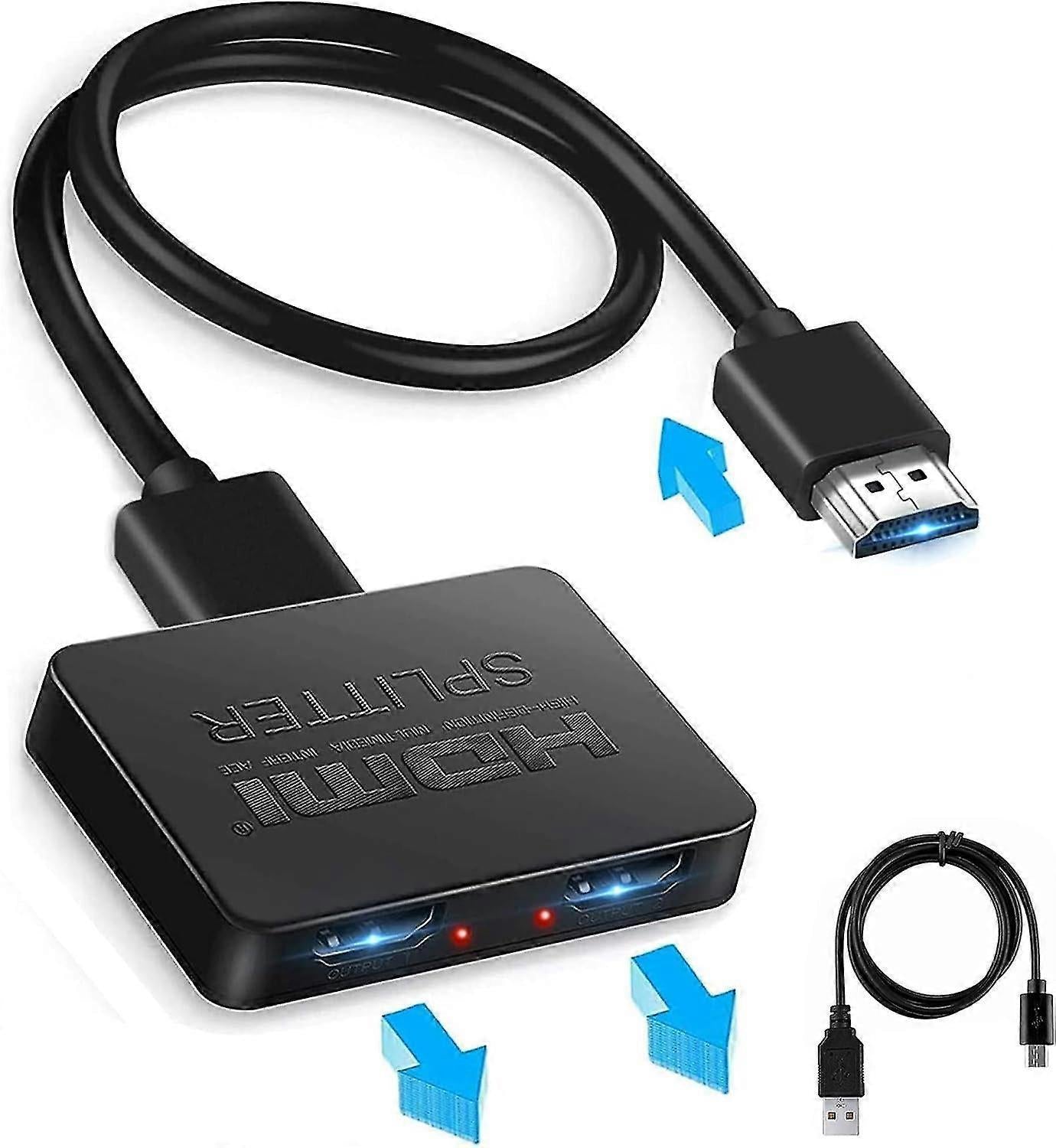 1 In 2 Out 4K HDMI Splitter for Dual Monitors