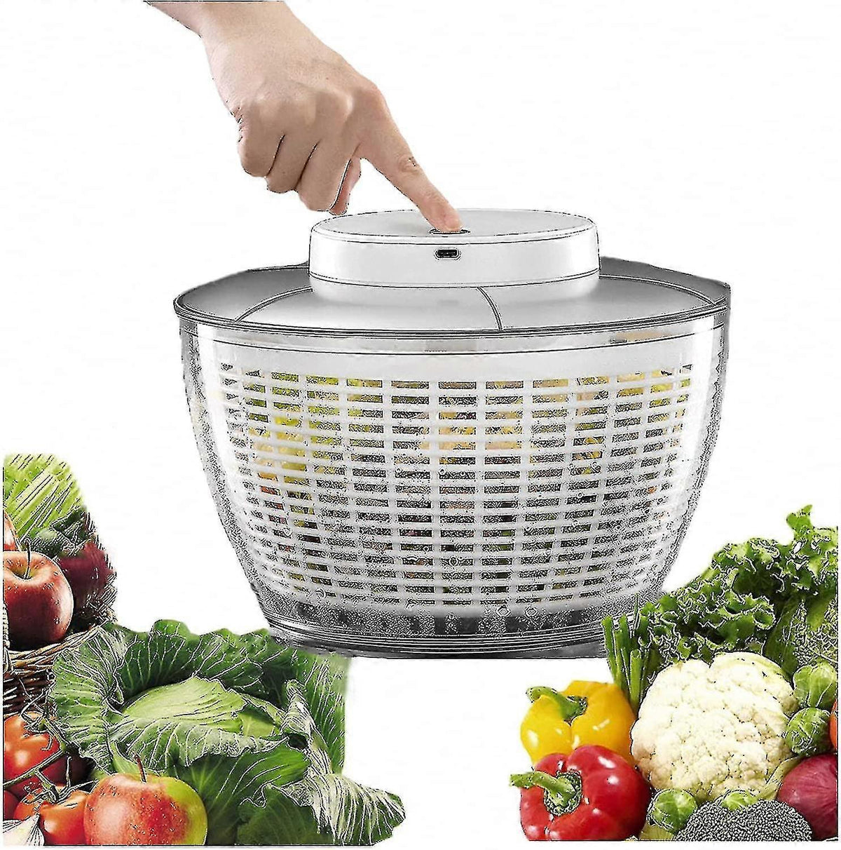 4.5L Electric Vegetable Spin Dryer - USB Rechargeable