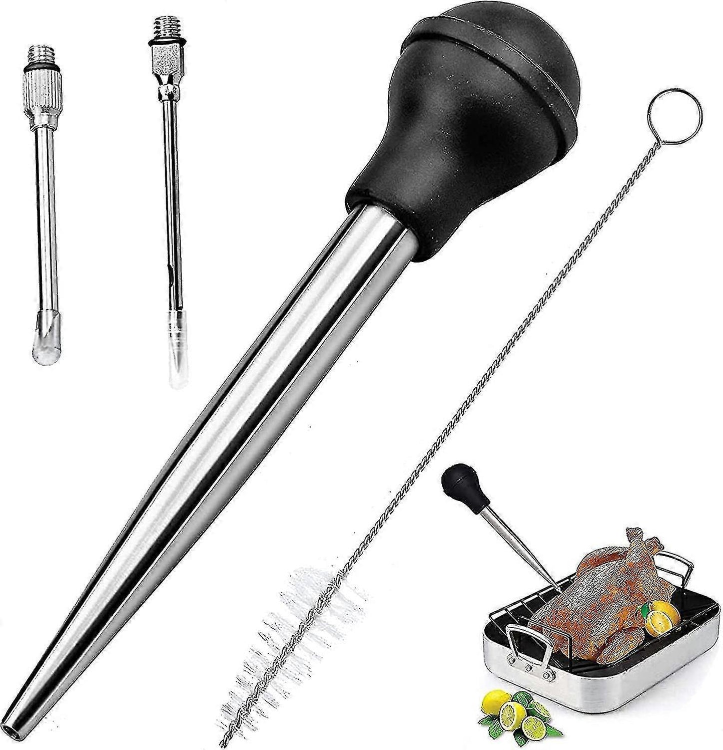 4pcs Stainless Steel Turkey Baster Syringe for Cooking