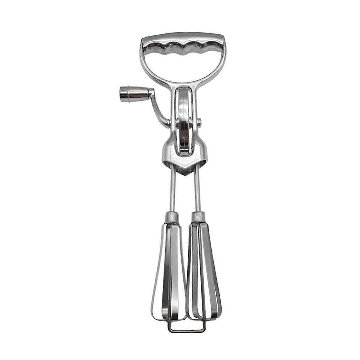 Handheld Double-Head Rotary Whisk - Stainless Steel Hand Whip
