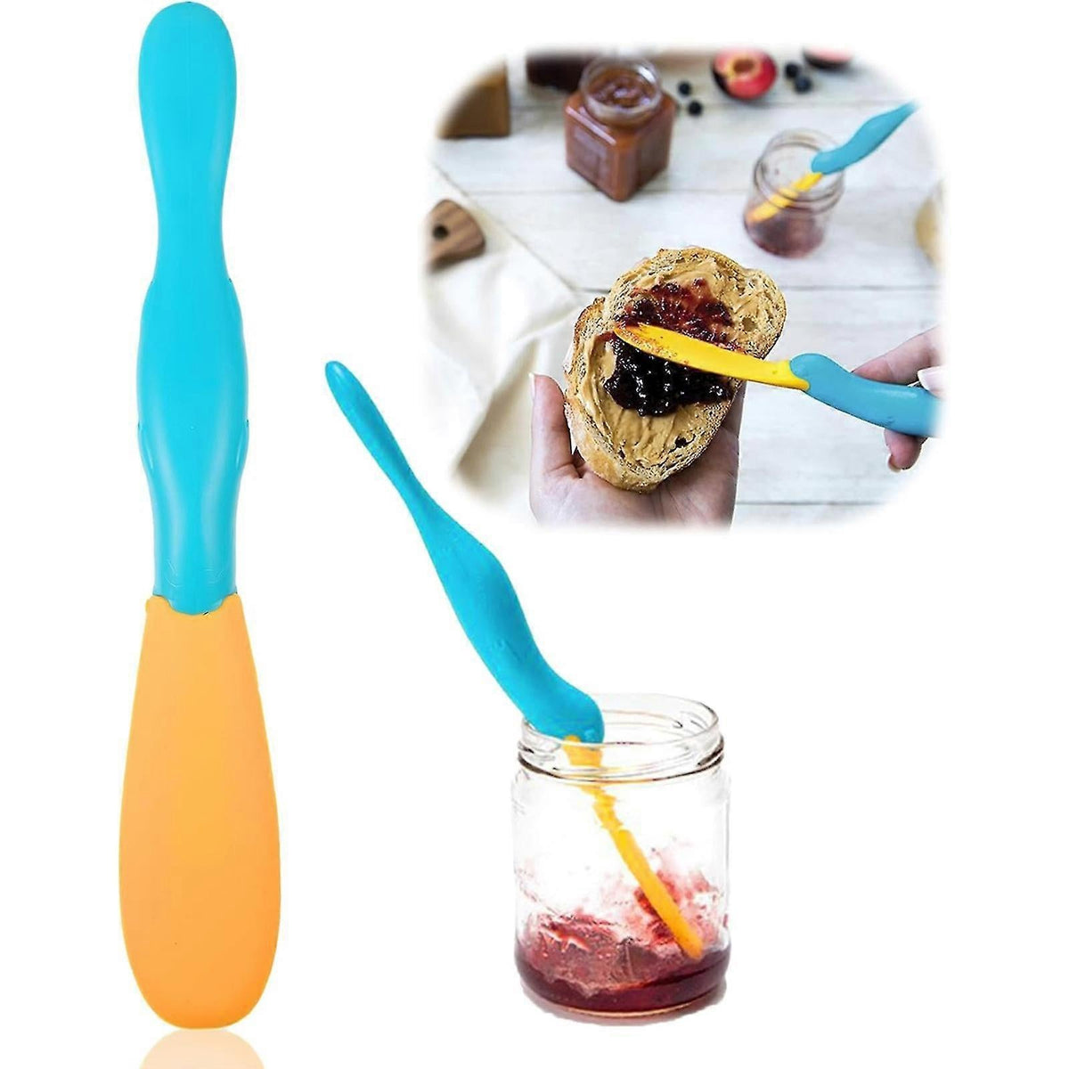 2PCS Splatypus Jar Spatula - Bread & Cheese Spreader