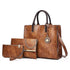Leather Tote Bags 3-Piece Set Women&