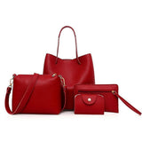 Fashion PU Leather Tote Set Handbag + Shoulder Bag + Wallet