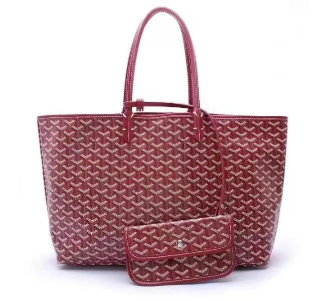 Women's PU Leather Tote Bag Large Capacity Waterproof Beach Bag Pocket Red