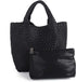 Woven Tote Bag for Women Soft Leather Handbag with Pocket
