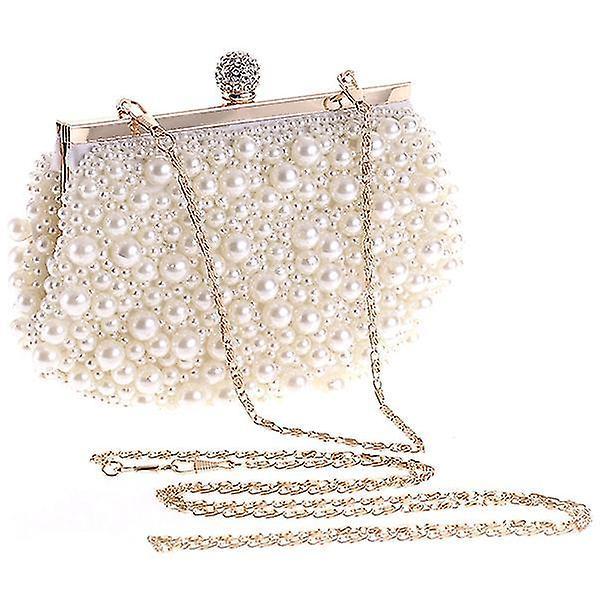 Evening Wedding Clutch Pearl Handbag Small White Purse Bridesmaid Bag