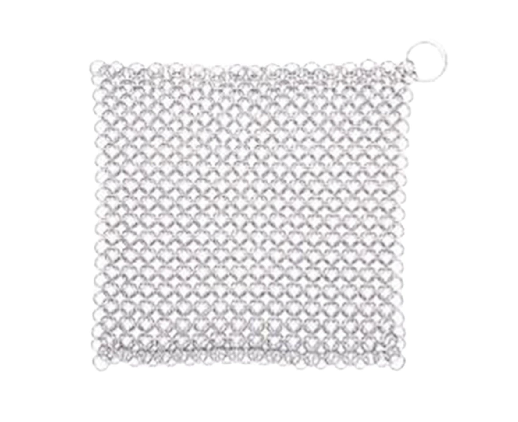 Stainless Steel Cast Iron Skillet Cleaner Chainmail Scrubber-7inch