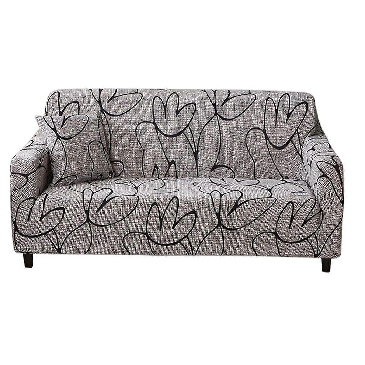 2 Seater Waterproof Elastic Sofa Cover Set Dustproof Sofa Protector with Cushion Mat 145-180cm