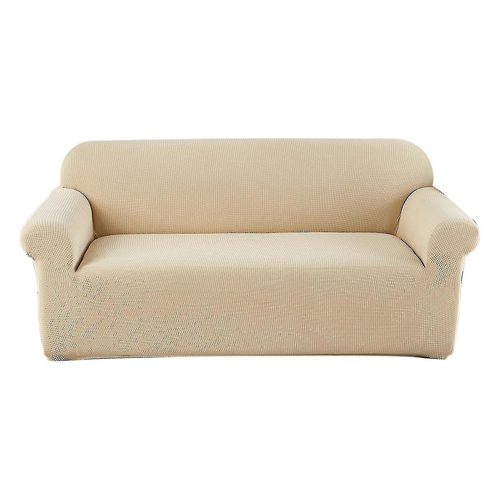 2 Seater Sofa Cushion Cover Sofa Towel Cloth Sofa Slipcover - Beige