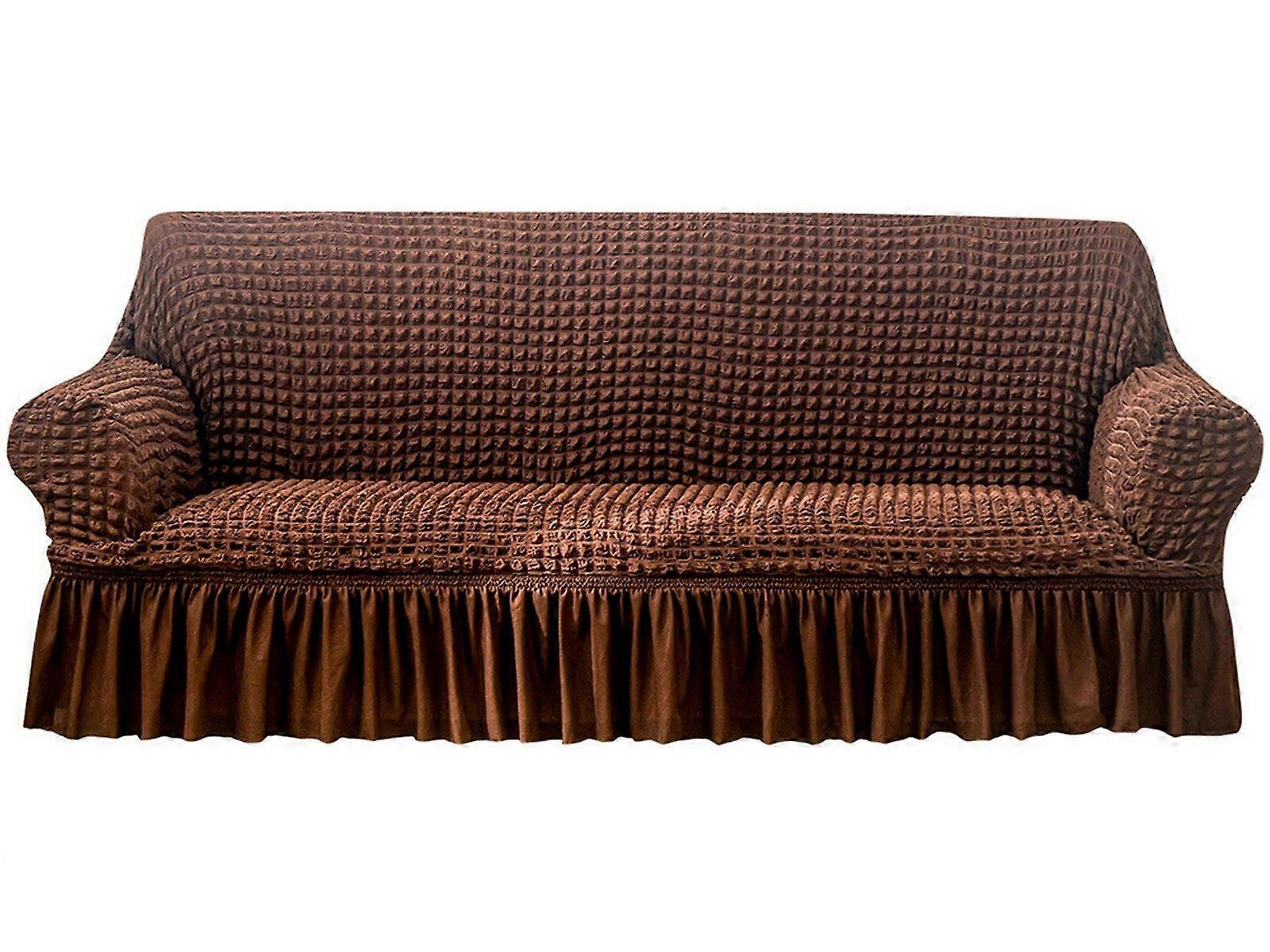 Stretch Sofa Cover for 3 Seats - Coffee Slipcover
