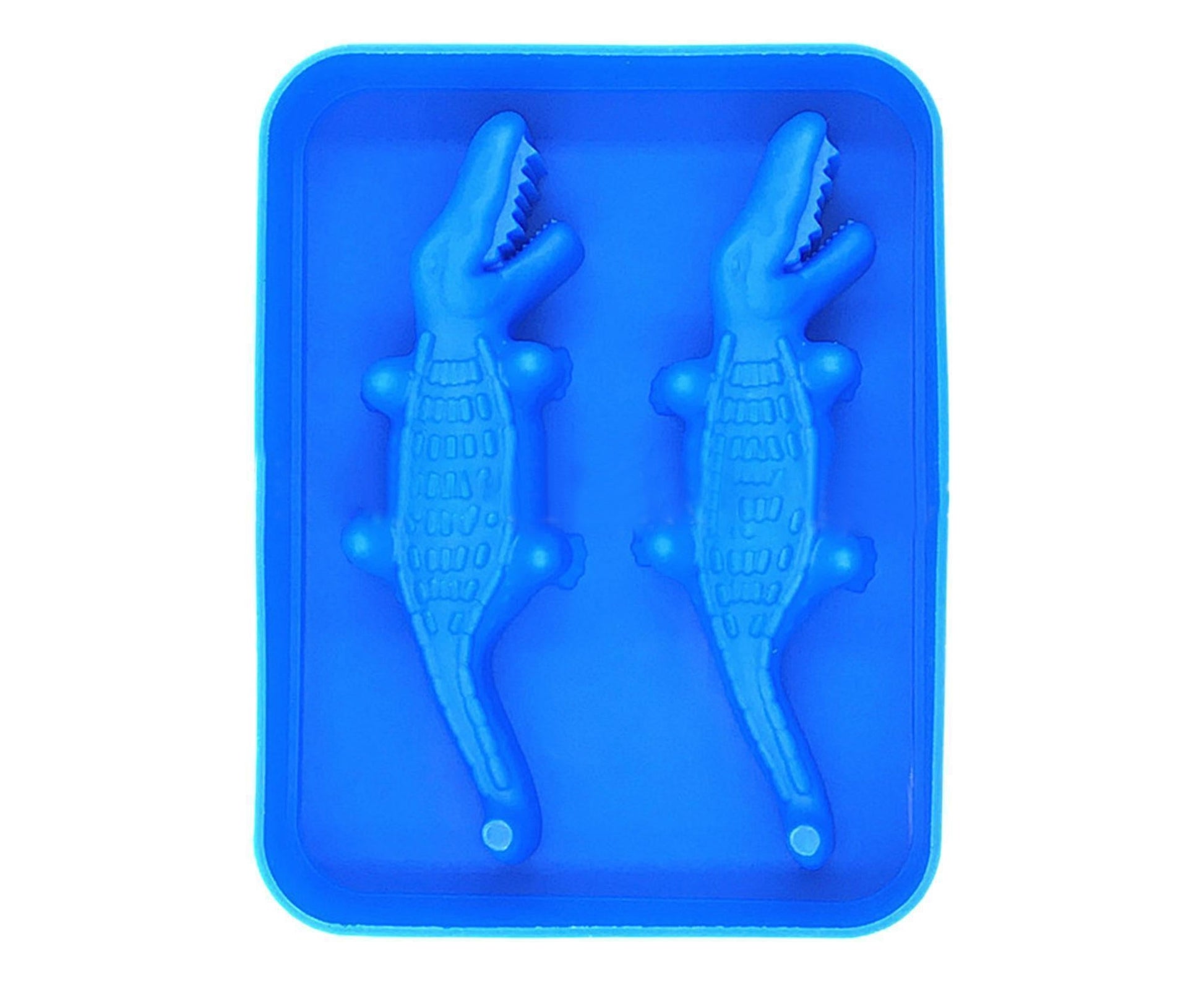 Ice Mould Tray Creative 3D Crocodile Shape Silicone Mold-Dark Blue