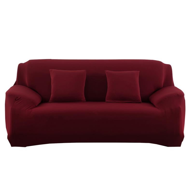 2 Seater Square Stretch Sofa Cover with Armrests and Cushion Covers
