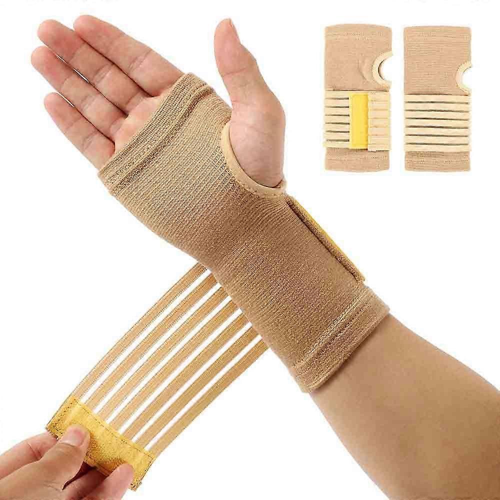 2-Pack Wrist Compression Wraps - Support Braces for Carpal Tunnel & Arthritis