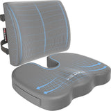 Orthopedic Seat Cushion - Memory Foam Lumbar Support for Office Chair & Car