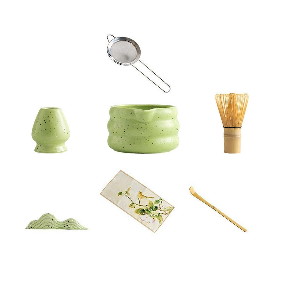 7pcs Matcha Whisk Set - Tea Making Kit with Bamboo Whisk, Scoop & Accessories