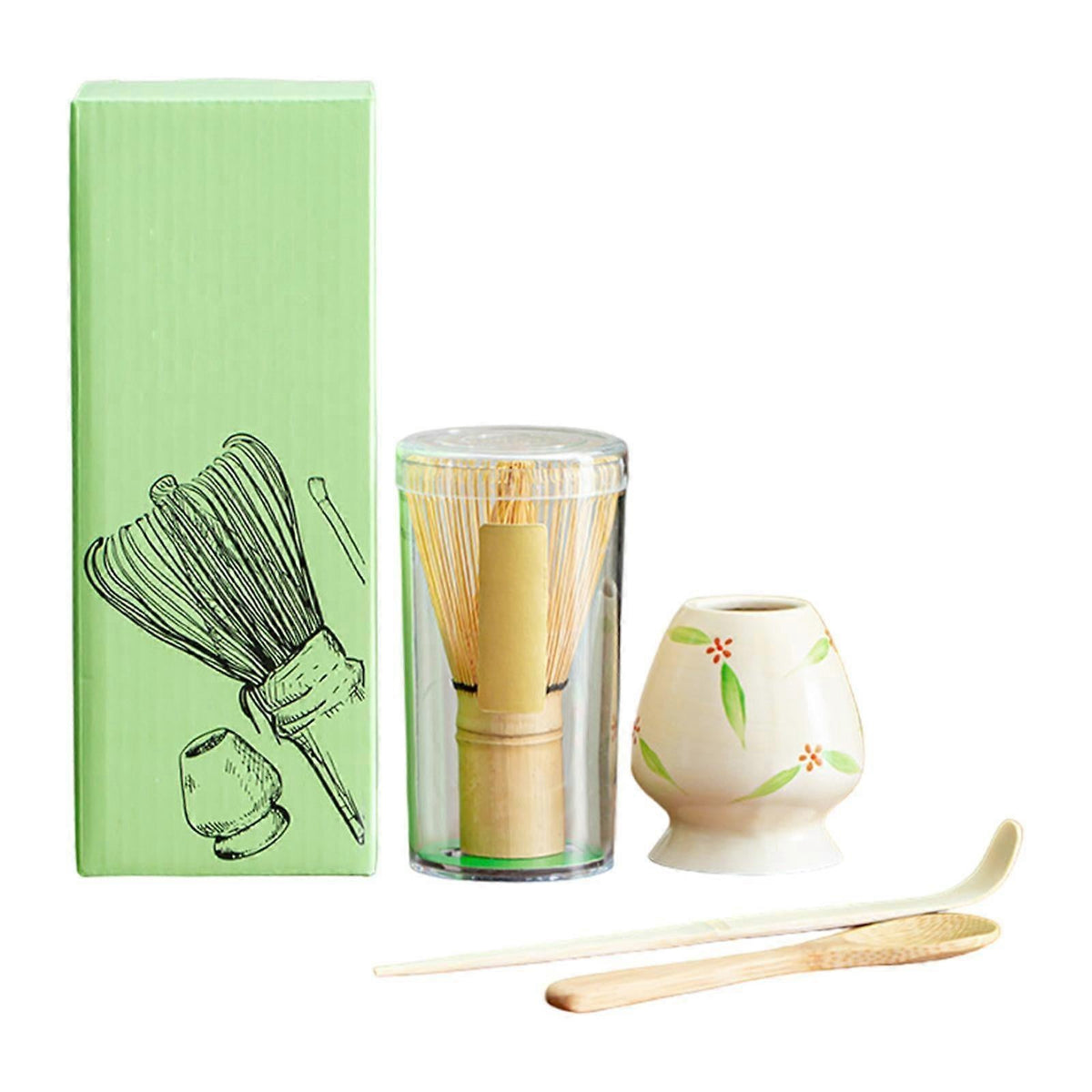 Matcha Tea Set - Bamboo Whisk, Handmade Scoop for Party or Gift Use