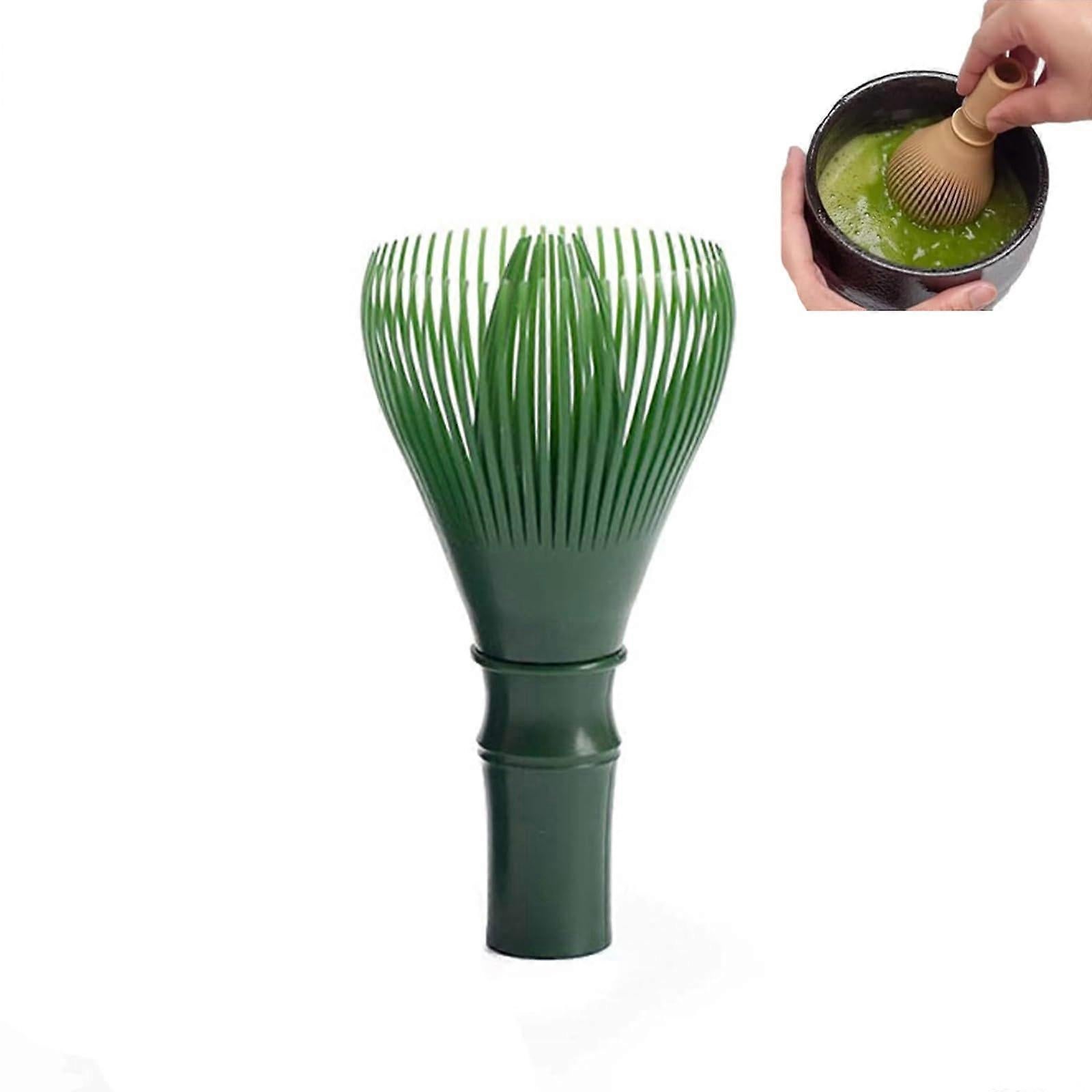 Silicone Matcha Whisk - Green Resin Chasen Brush for Matcha Tea Ceremony, 10cm