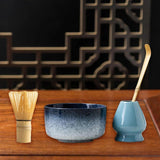 4pcs Matcha Ceremony Set - Bamboo Whisk, Traditional Utensils Kit for Gift/Home