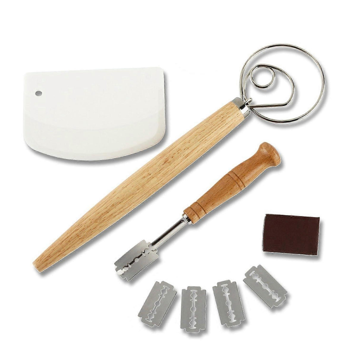 Dough Whisk Set of 3 - Handcrafted Dough Mixing Tools
