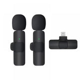 2pcs Wireless Lavalier Microphones - Clip-on Mic for iPhone, iPad, Video, Podcast