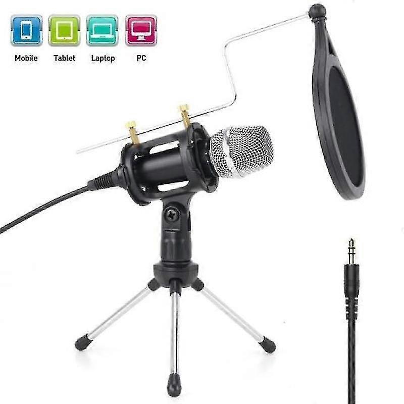 Metal Condenser Microphone Set - PC/Laptop Studio Recording Microphone Kit