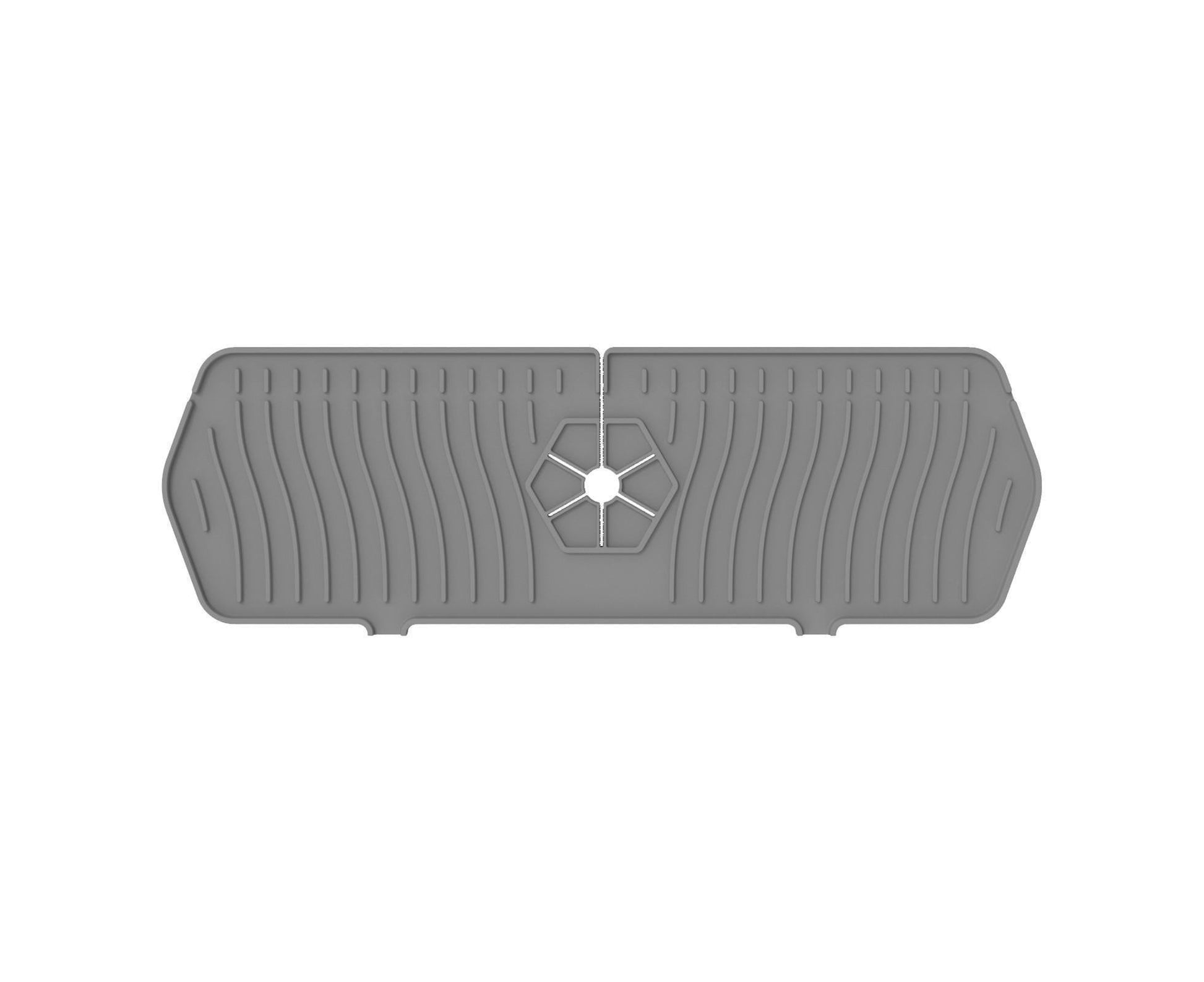 Sink Faucet Mat Silicone Splash-proof Drain Pad-Grey M