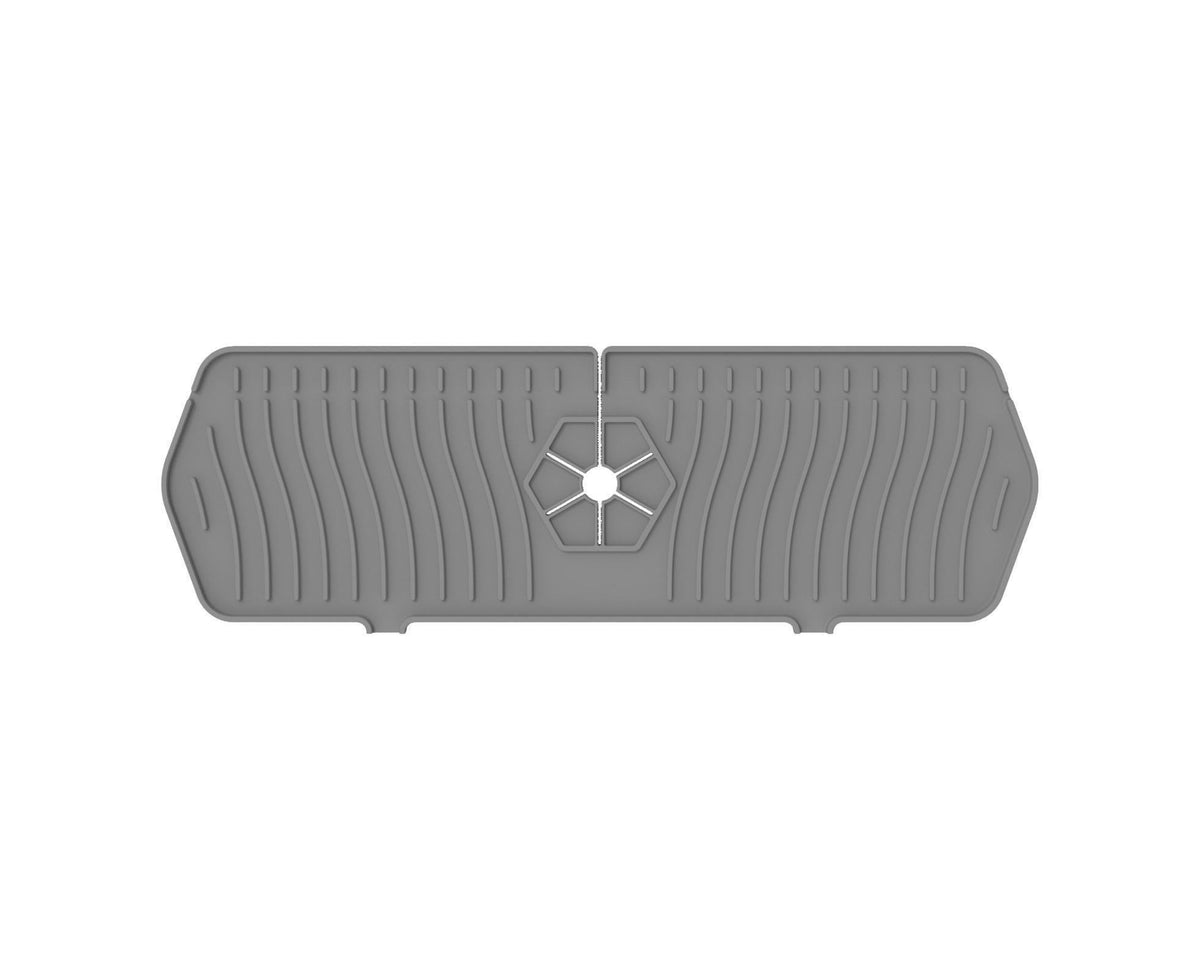 Sink Faucet Mat Silicone Splash-proof Drain Pad-Grey M