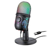 RGB USB Condenser Microphone - Gaming Laptop Recording Microphone