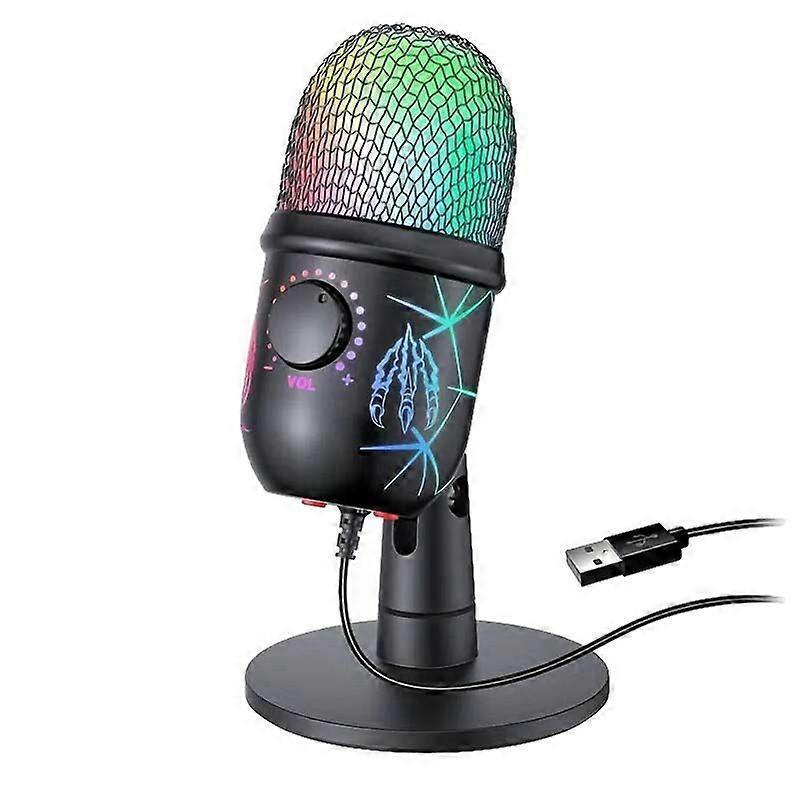 RGB USB Condenser Microphone - Gaming Laptop Recording Microphone