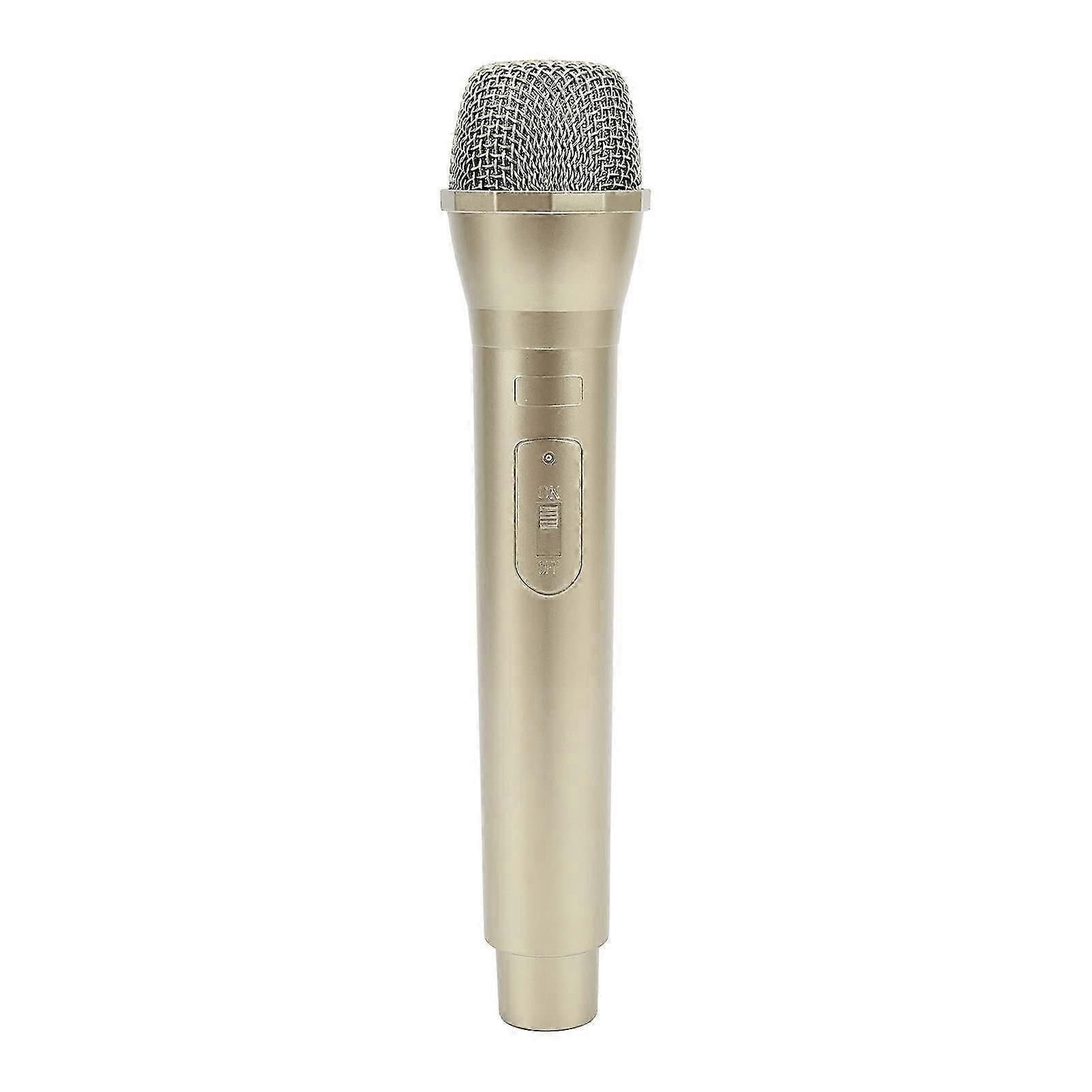 Prop Microphone - Gold Plastic Fake Karaoke Mic for Stage or Party Use