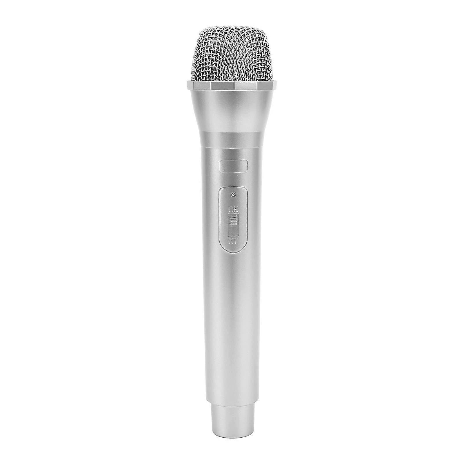 Prop Microphone - Silver Plastic Fake Karaoke Mic for Stage or Party Use