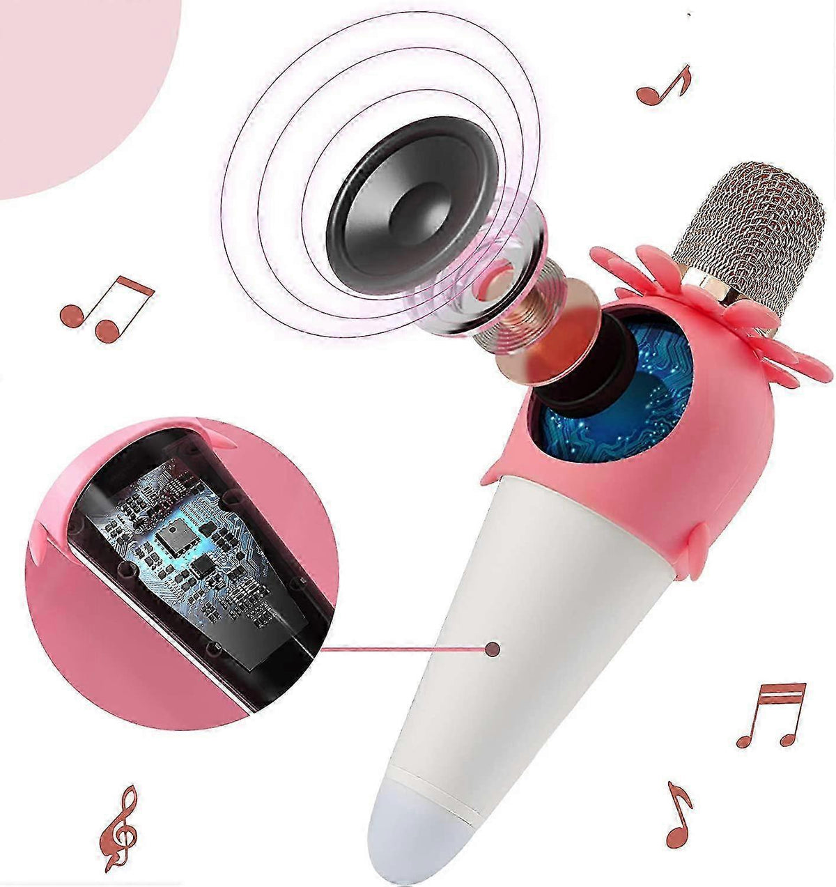 Wireless Karaoke Microphone - Car Mic, Singing Mic, Music Microphone