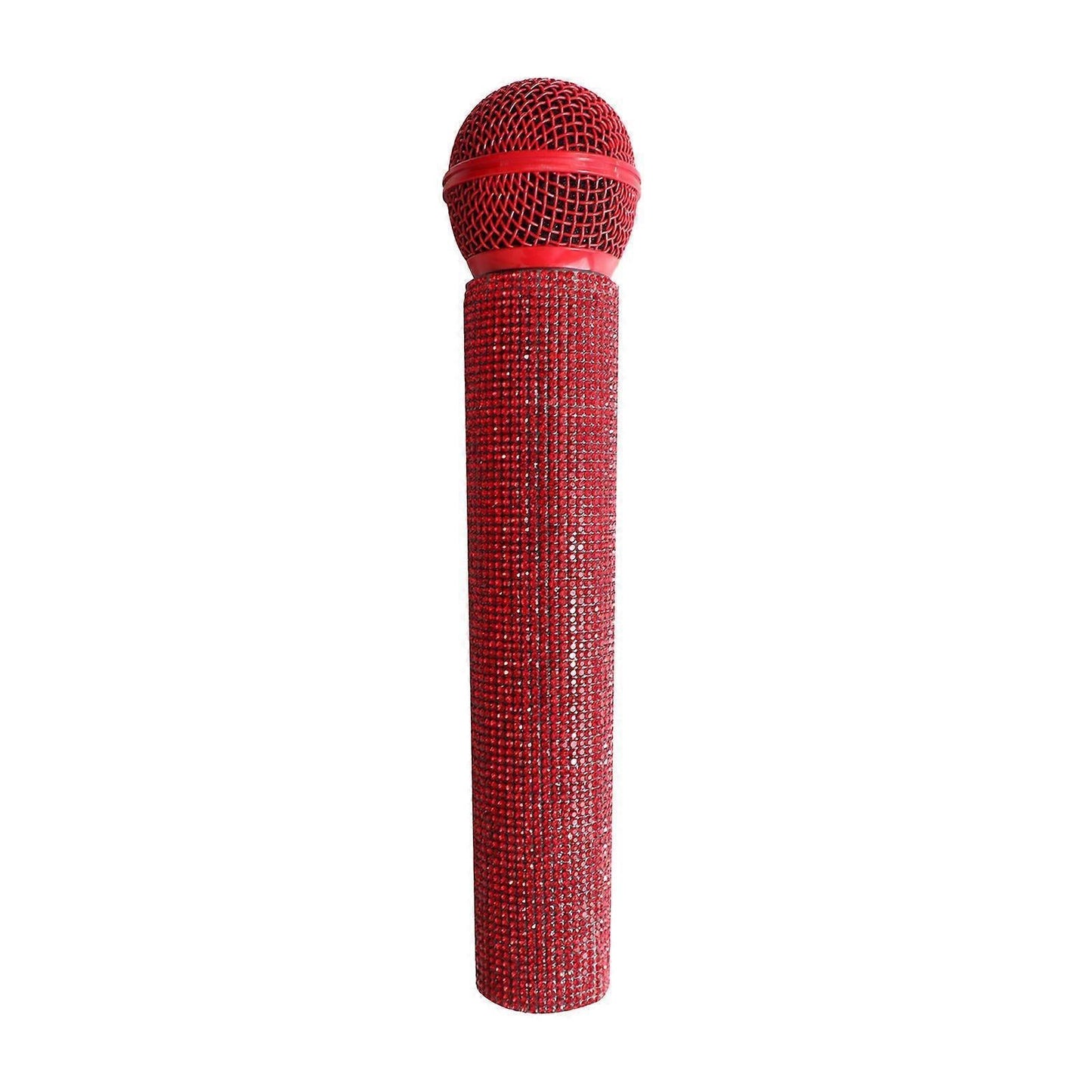 Bling Rhinestone Microphone Prop - Glitter Fake Mic for Party or Dress-up