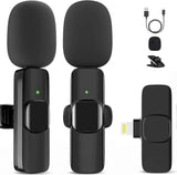 2-Pack Wireless Lavalier Microphones - Clip-on Mini Mics for iPhone Recording