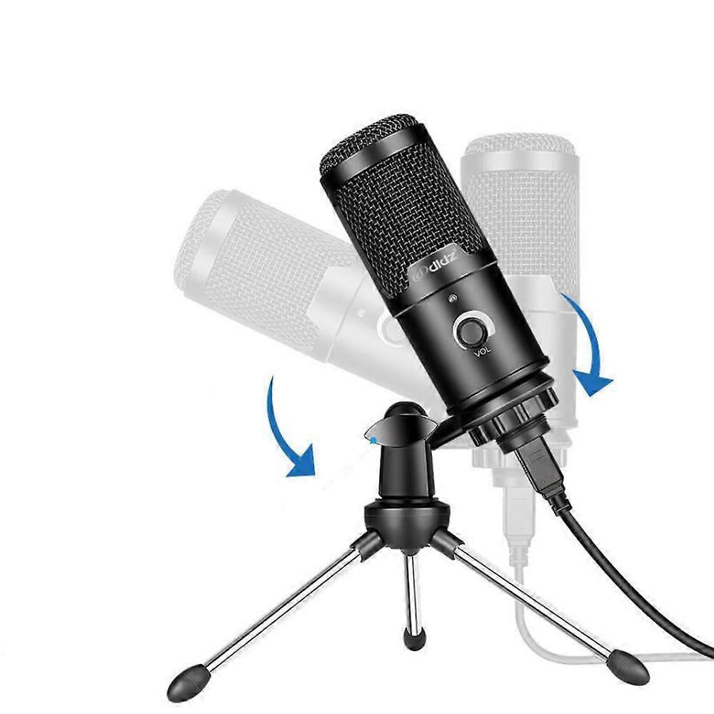 USB Metal Condenser Microphone - Professional Recording Mic for PC/Laptop