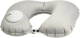 U-Shaped Inflatable Travel Neck Pillow - Soft Velvet Air Pillow for Flights,Car,Office