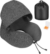 Memory Foam Hooded Travel Neck Pillow Comfortable Travel Pillow with Hood