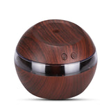 Wood Grain USB Humidifier, Round Aroma Diffuser, Mini Cool Mist Maker