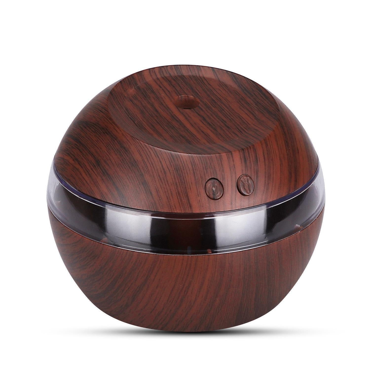 Wood Grain USB Humidifier, Round Aroma Diffuser, Mini Cool Mist Maker