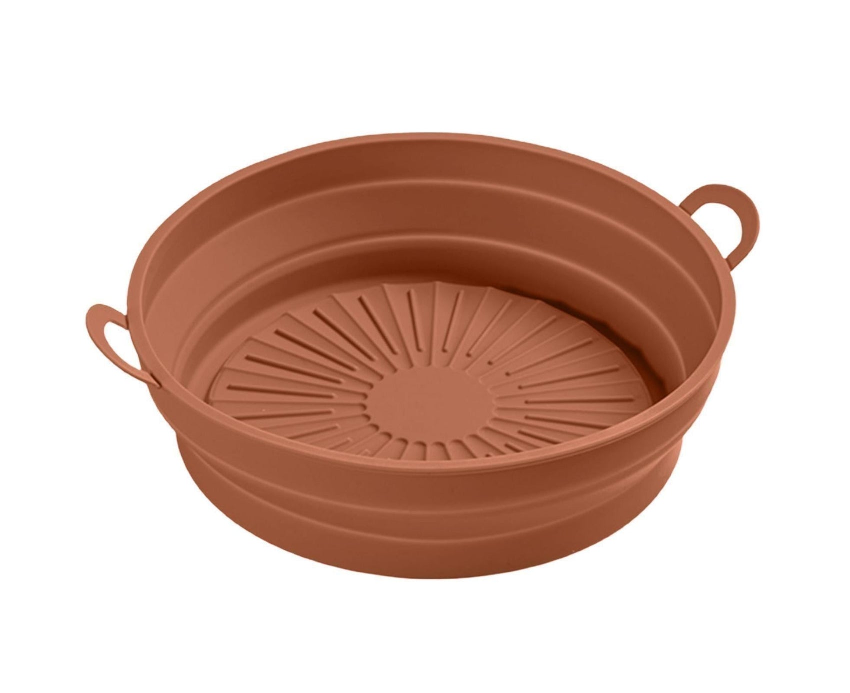 Air Fryers Bakeware Foldable Silicone Grill Pan -Brown 8.5inch