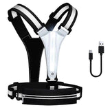 USB LED Running Vest with Belt Bag, Reflective Gear for Runners, Biking, Night Sports