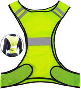 Fluorescent Yellow Reflective Vest with Pocket, High Visibility Sports Gear