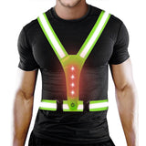 LED Reflective Sports Vest, Running Gear for Men & Women, High Visibility