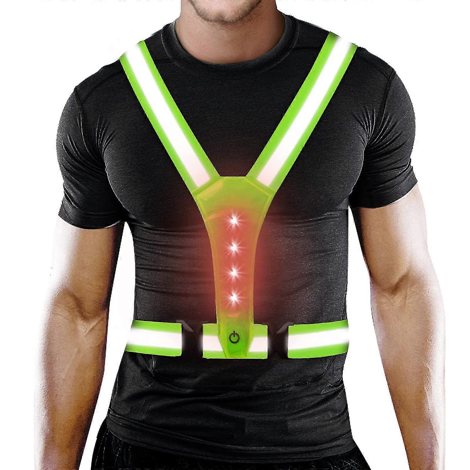 LED Reflective Sports Vest, Running Gear for Men & Women, High Visibility