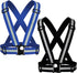 2 Pack Reflective Strap Vest Gear, High Visibility Adjustable Running Gear for Night, Blue+Black