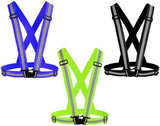 3 Pack Reflective Vest Running Gear, Adjustable High Visibility security Belts for Outdoor Use